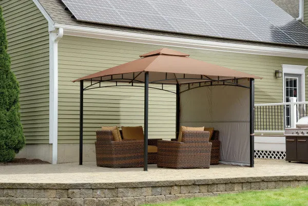 11x11 ft. Redwood Gazebo With Extendable Awning - Bronze