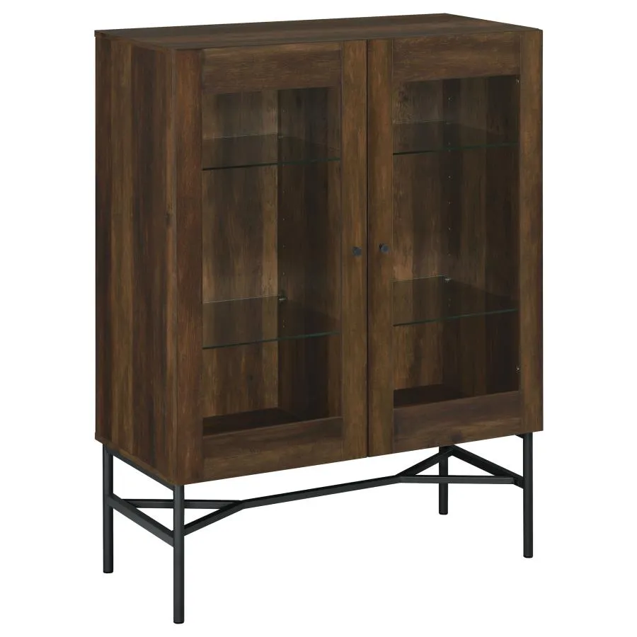 2-door Accent Cabinet with Glass Shelves