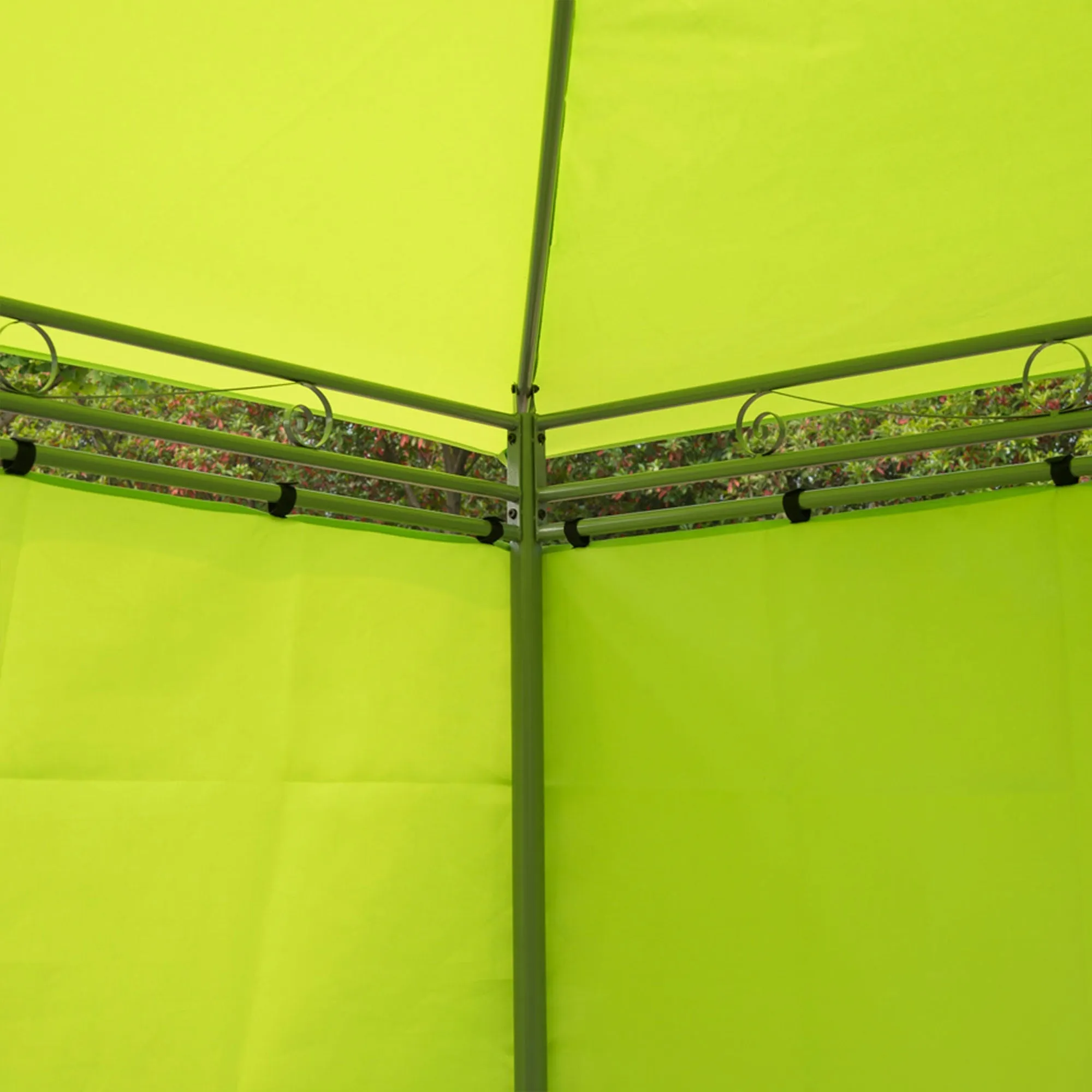 3 x 3 m Garden Metal Gazebo Marquee Patio Party Tent Canopy Shelter with Pavilion Sidewalls - Green