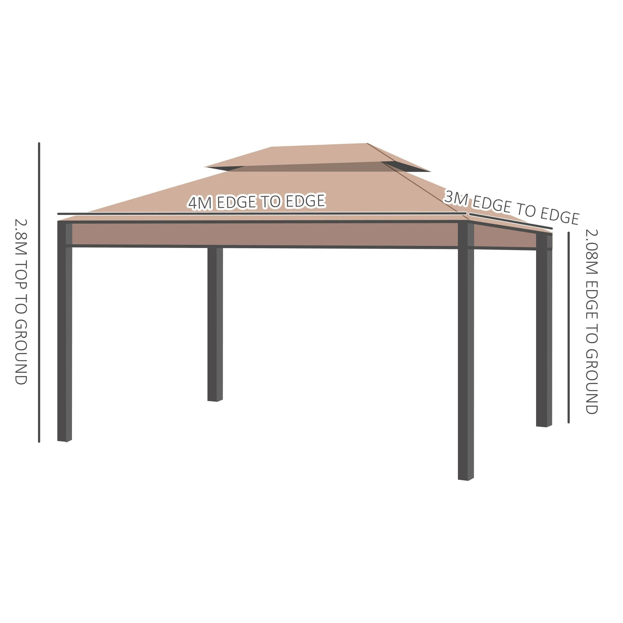 3 x 4m Garden Gazebo