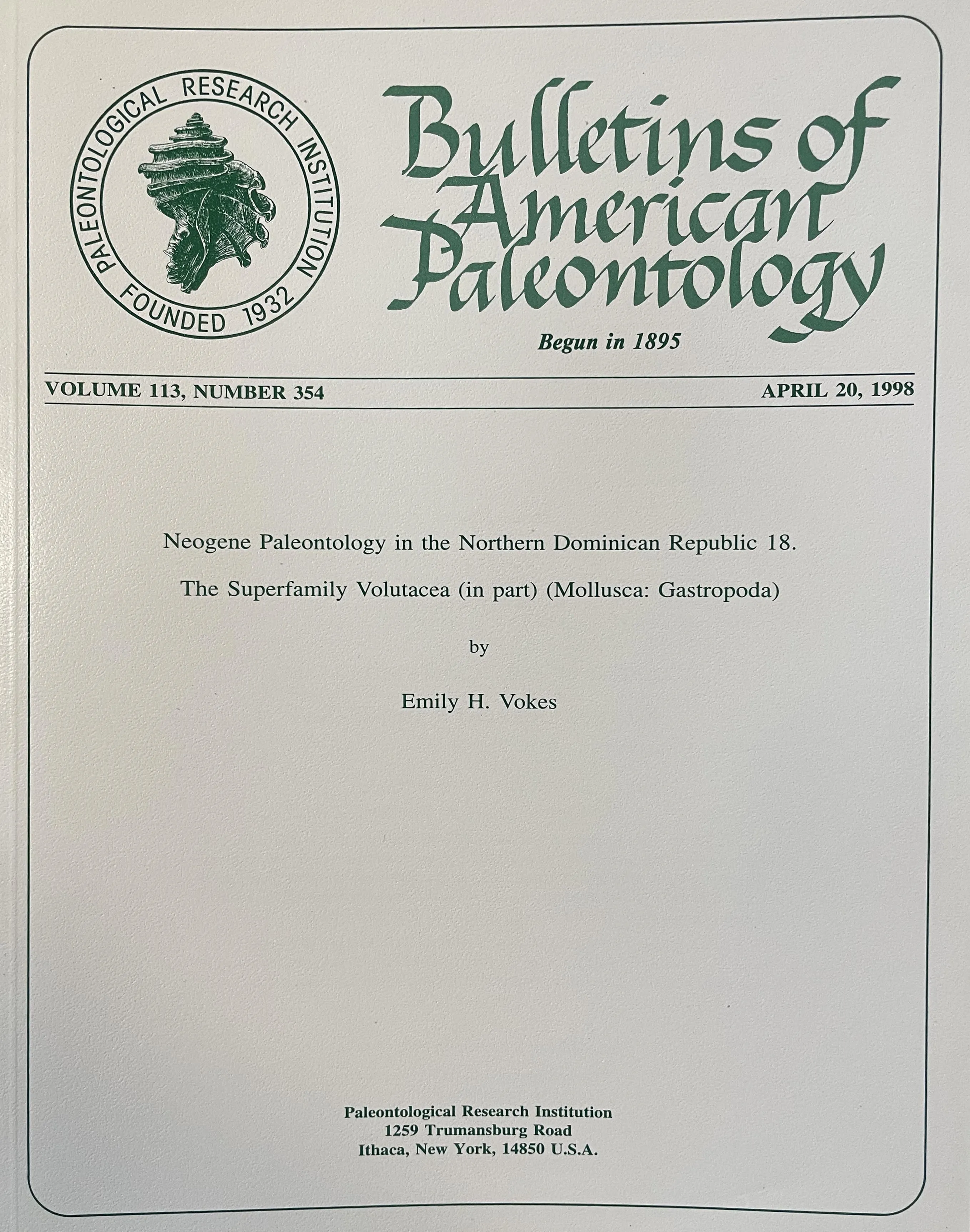 354 Neogene Paleontology in the Northern Dominican Republic 18