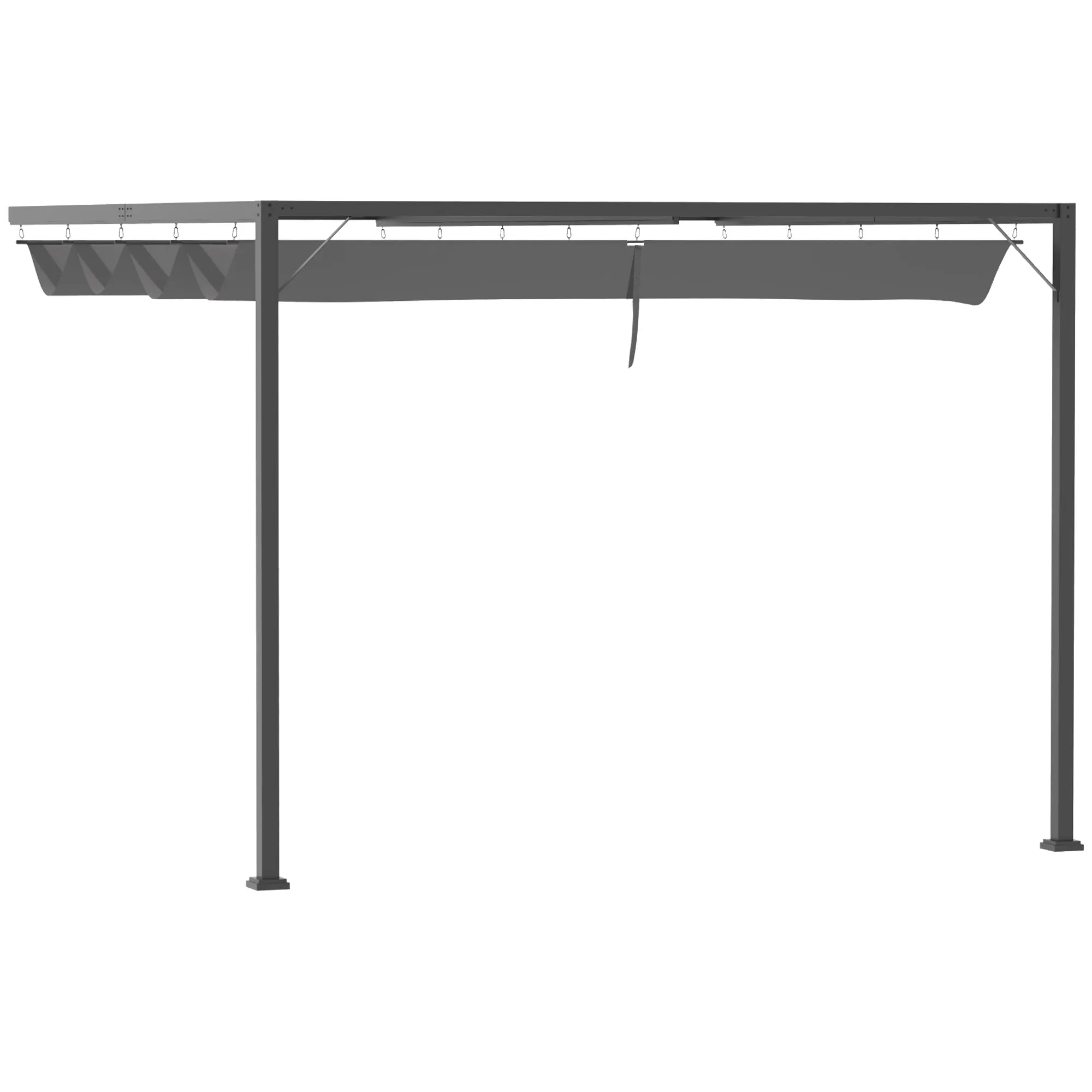 3M Outdoor Pergola Retractable Canopy Wall Mounted Gazebo Patio Shelter Sun Shade