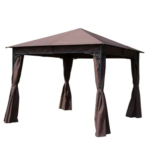 3x3 m Gazebo Pavilion-Coffee