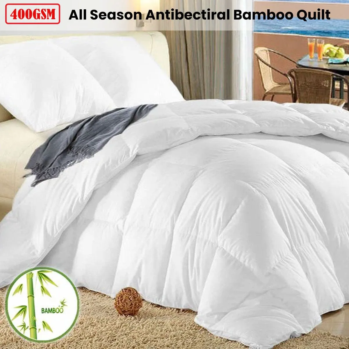 400GSM All Season Antibectiral Bamboo Quilt Double