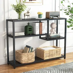 43" Console Table, Small Entryway Table with Storage Shelves