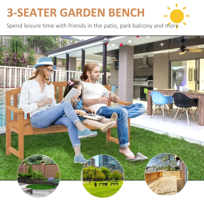 4.6ft-3 Seater Outdoor Patio Garden Bench - Orange