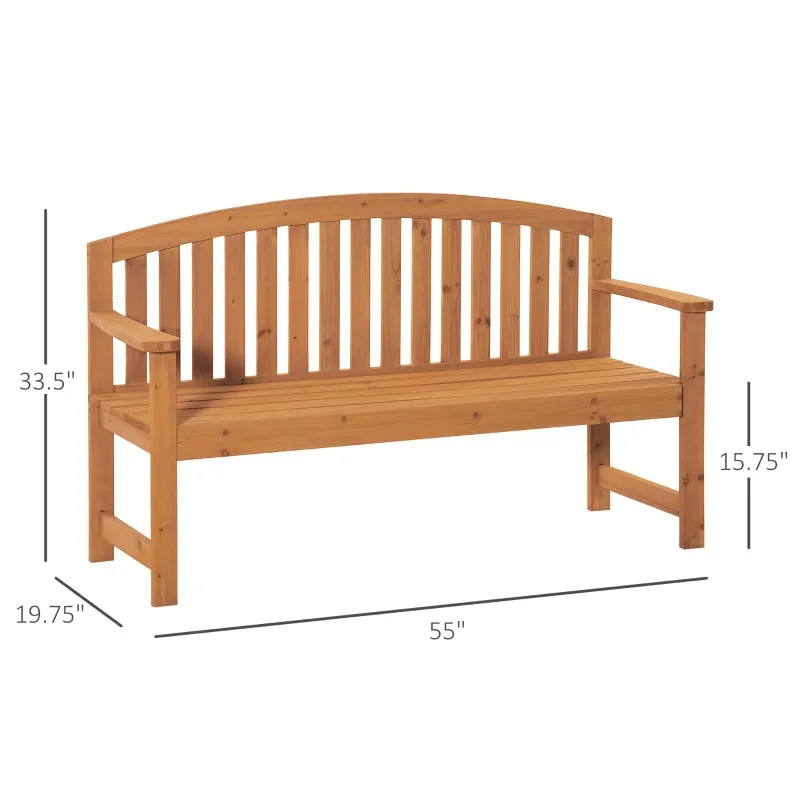 4.6ft-3 Seater Outdoor Patio Garden Bench - Orange