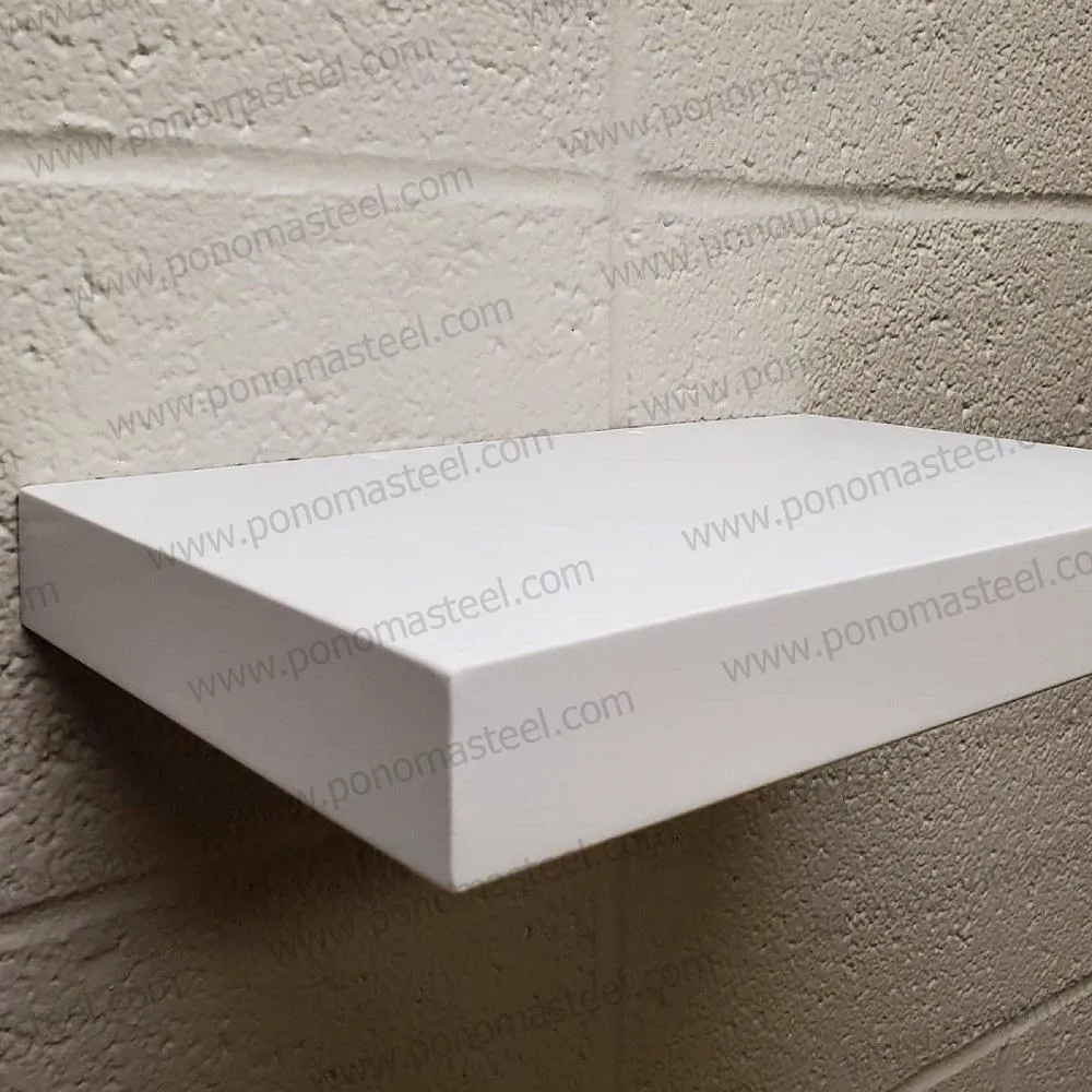 52"x8"x2.0" (cm.132x20x5.1) brushed stainless steel floating shelf