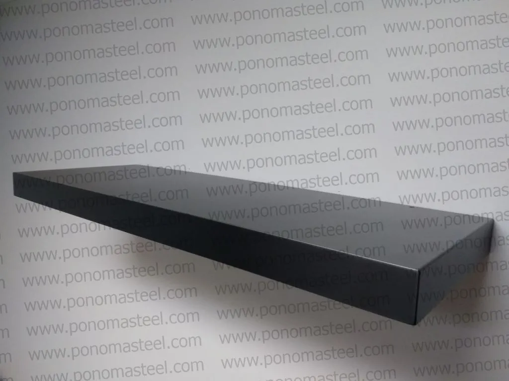 60"x6"x2.0" (cm.152x15x5.1) painted stainless steel floating shelf