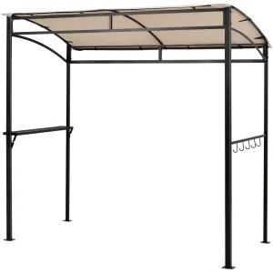 7ft Grill Gazebo, Patio Barbecue Canopy with Serving Shelf and Storage Hooks