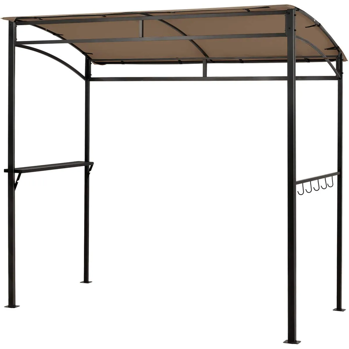 7ft Grill Gazebo, Patio Barbecue Canopy with Serving Shelf and Storage Hooks