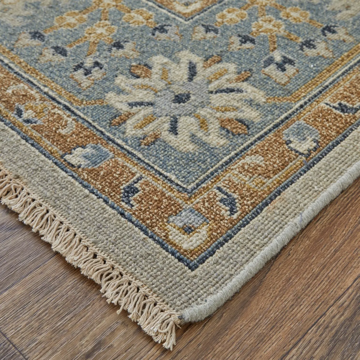 Aleska Oriental Blue/Brown/Gray Rug