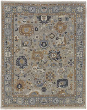 Aleska Oriental Blue/Brown/Gray Rug