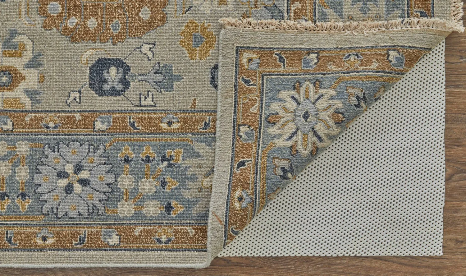 Aleska Oriental Blue/Brown/Gray Rug