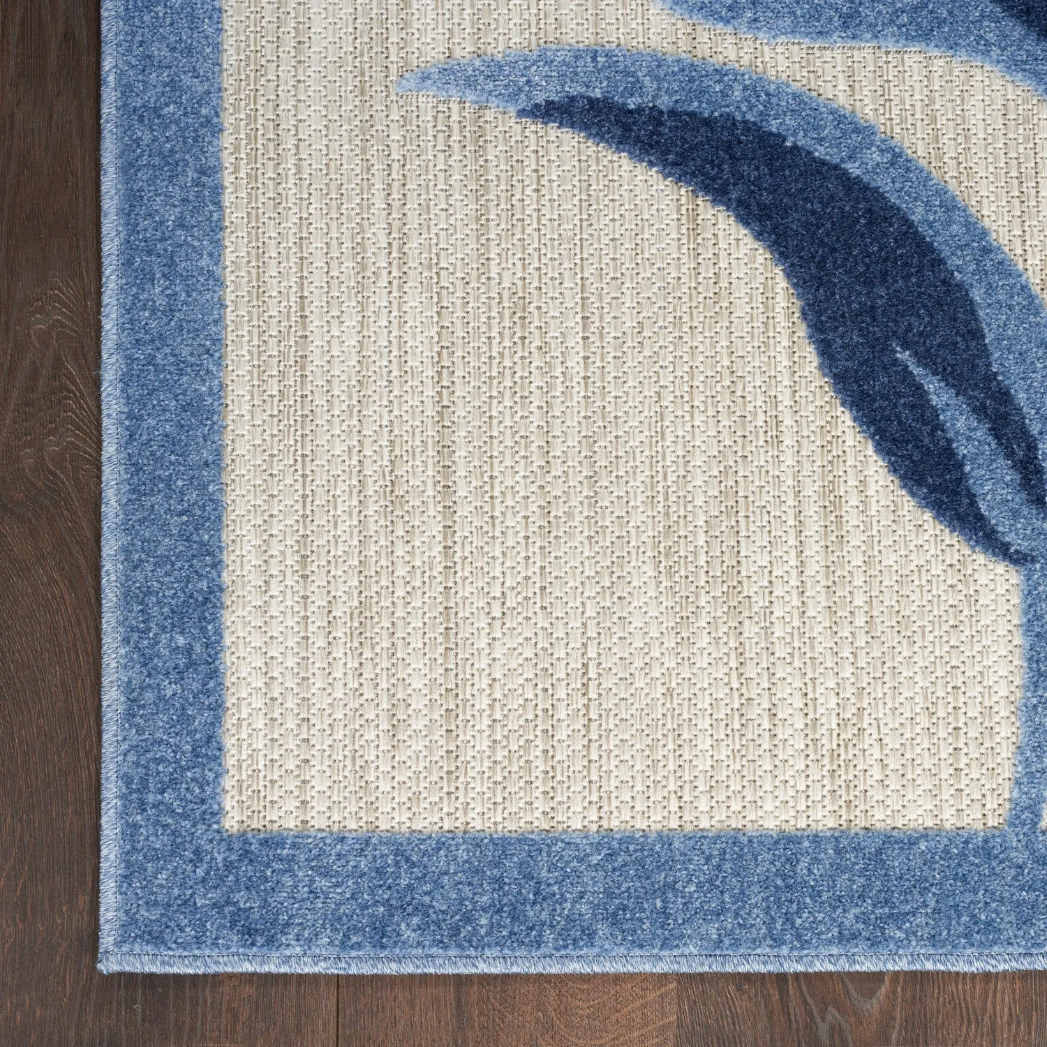 Aloha Blue Grey Contemporary Indoor/Outdoor Rug