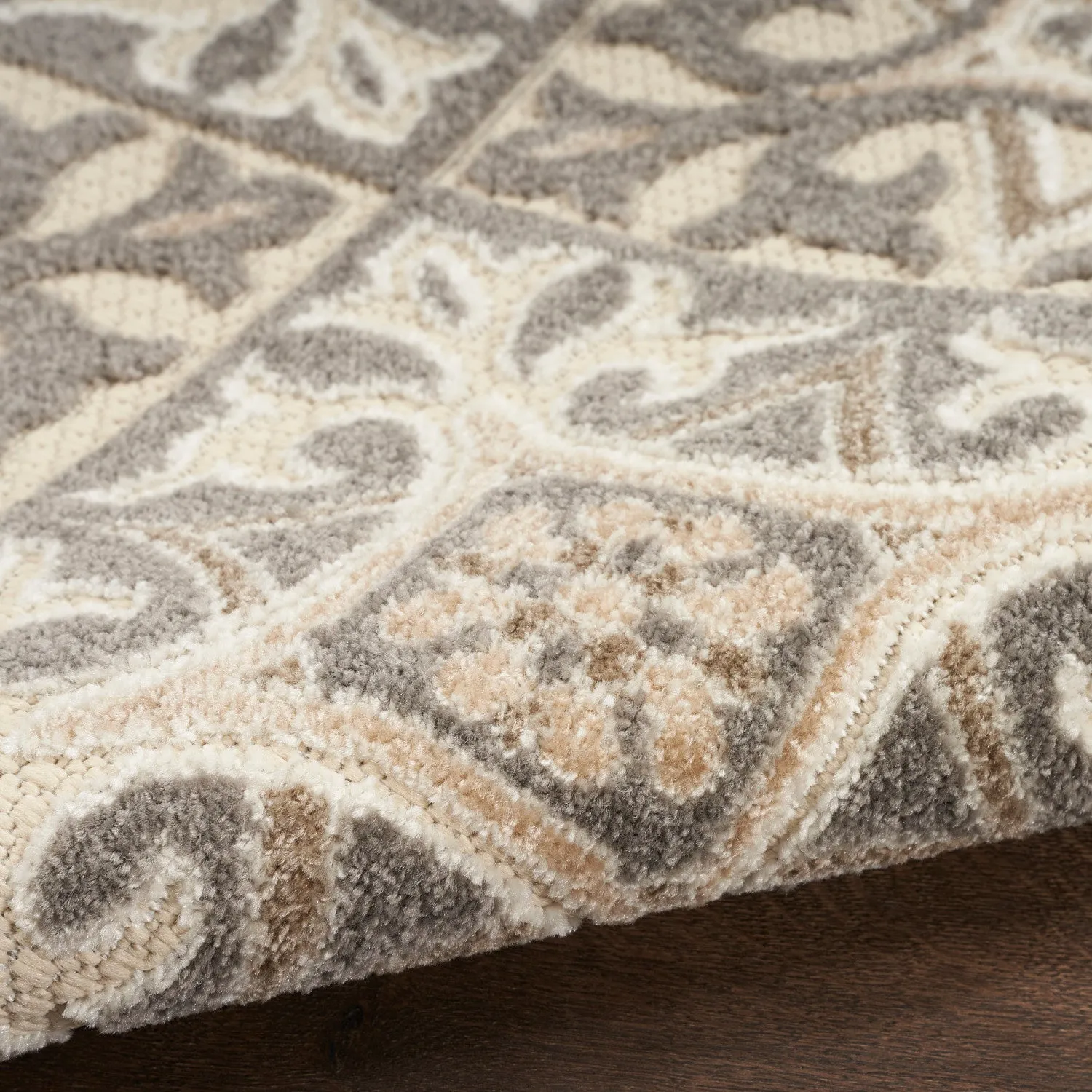 Aloha Ivory Grey Contemporary Indoor/Outdoor Rug