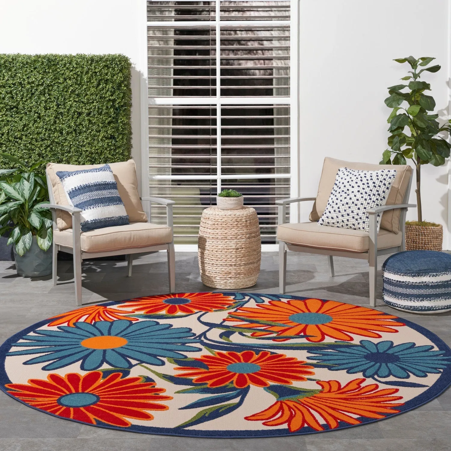 Aloha Multicolor Contemporary Indoor/Outdoor Rug