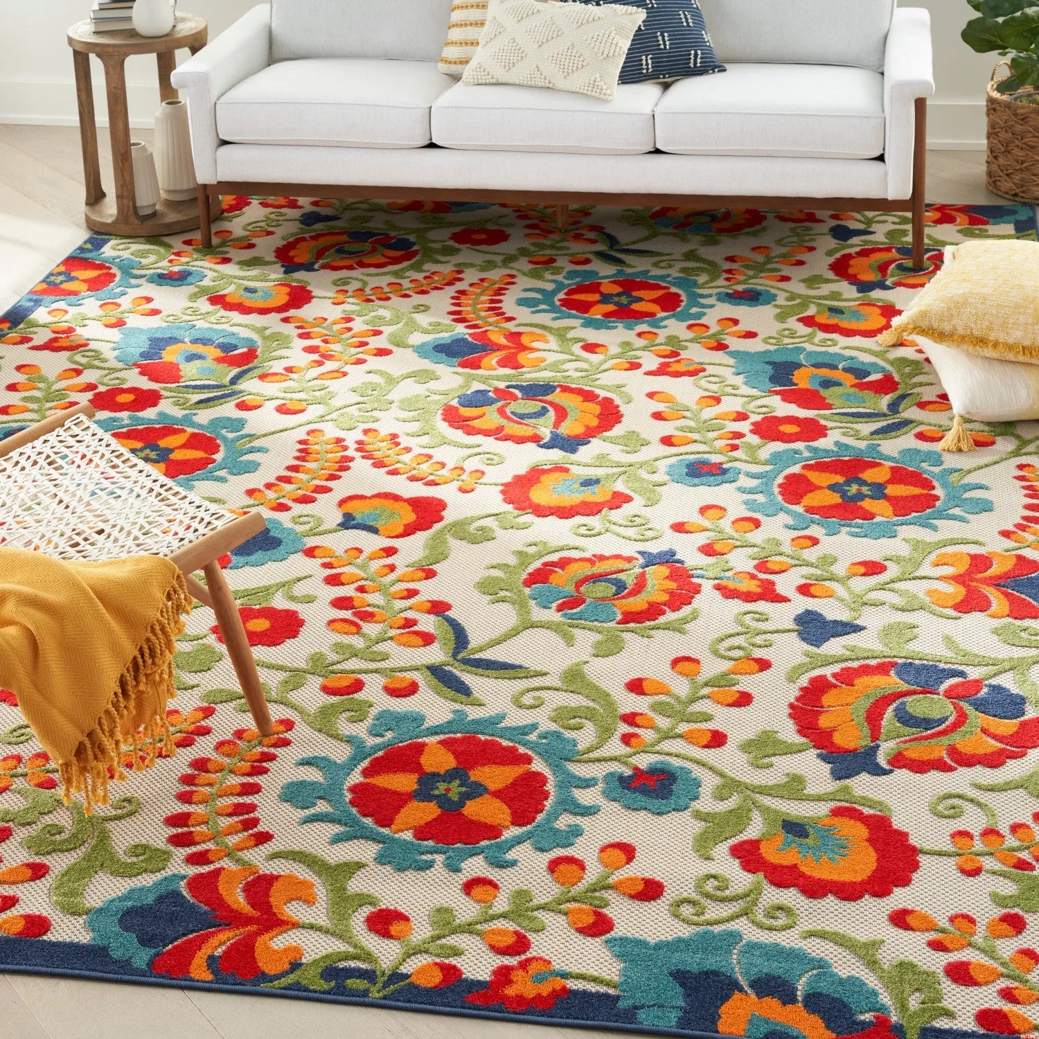 Aloha Multicolor Farmhouse Indoor/Outdoor Rug