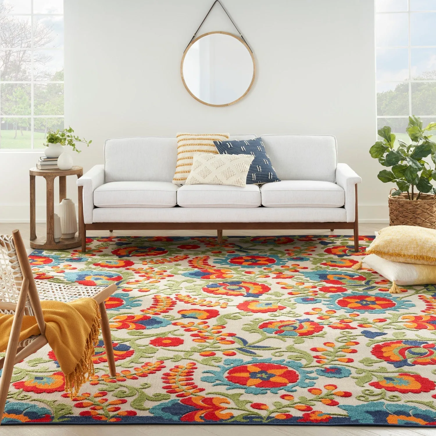 Aloha Multicolor Farmhouse Indoor/Outdoor Rug