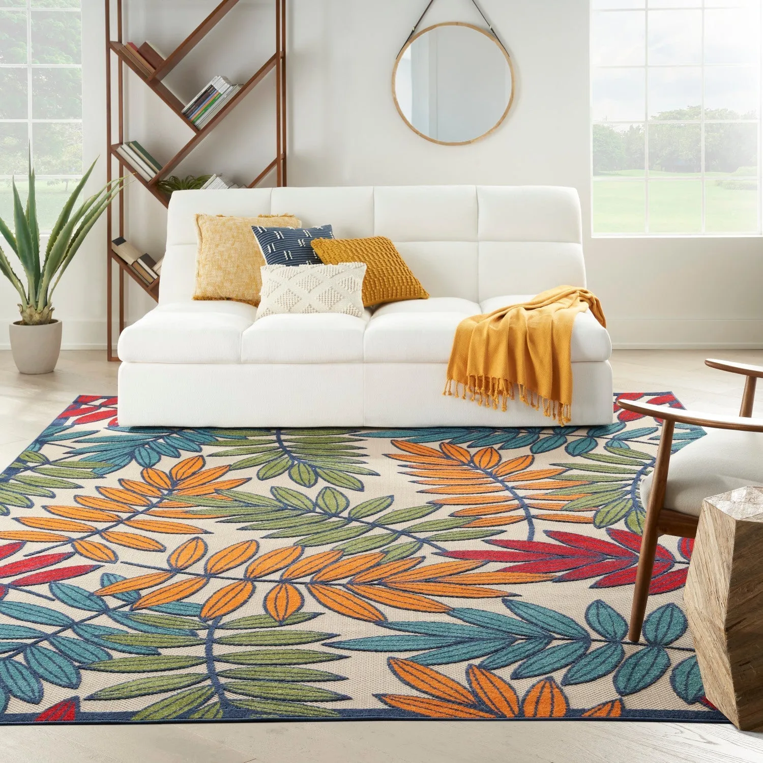 Aloha Multicolor Tropical Indoor/Outdoor Rug