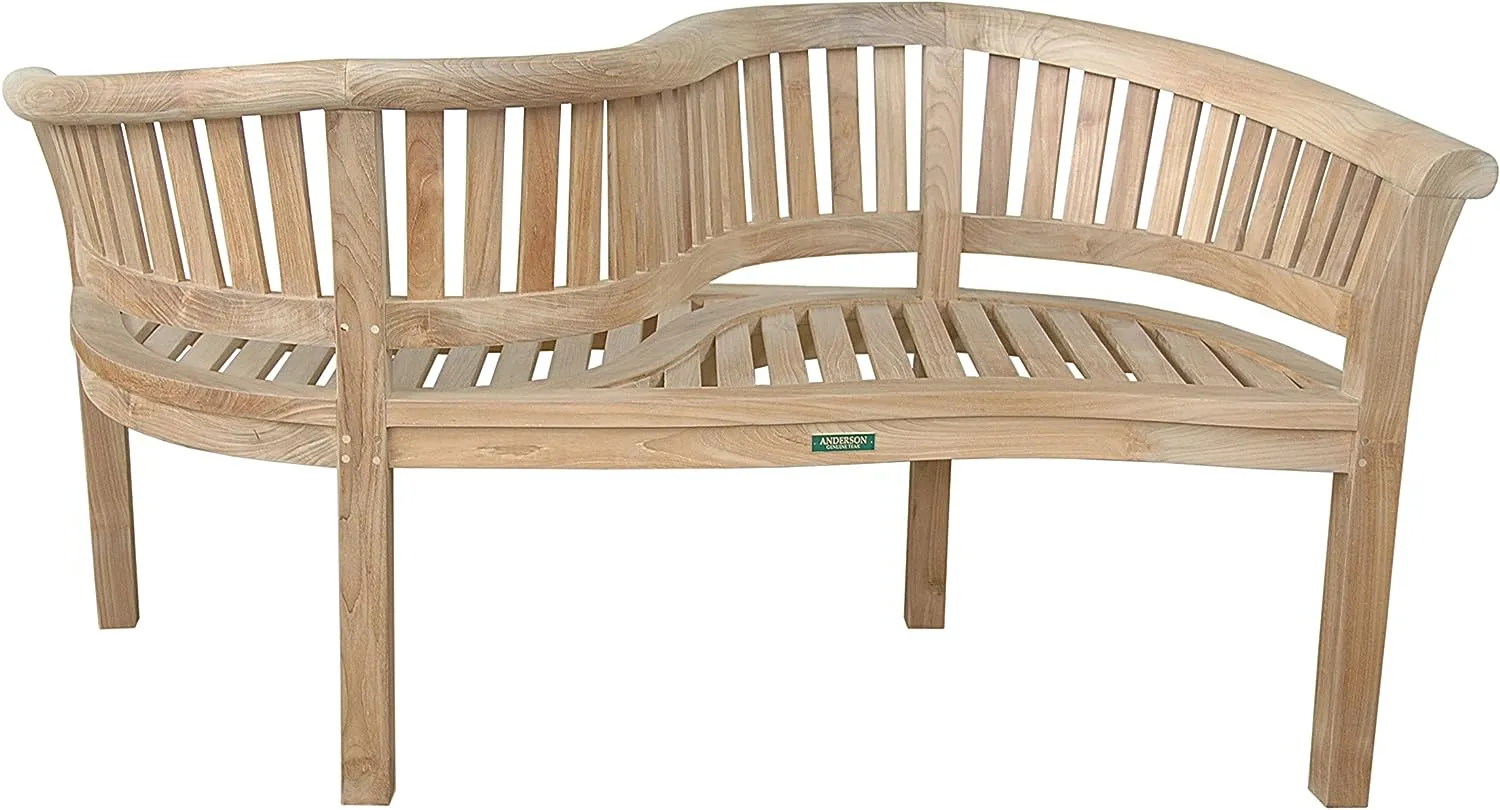 Anderson Teak BH-202LS Curve Love Seat Bench, Natural