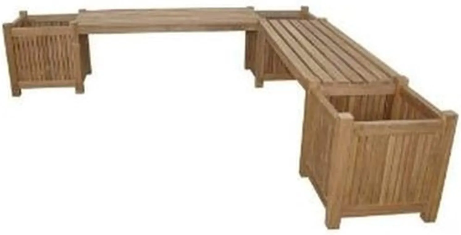 Anderson Teak BH-7121PL Planter Bench (2 Bench   3 Planter Box)