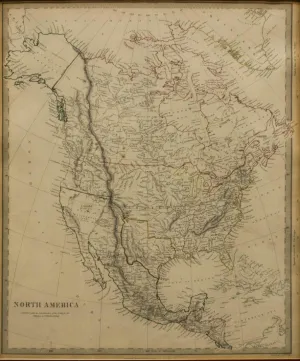 Antique Map, North America & Russian Alaska, 1843, 1800s 19th Century!!