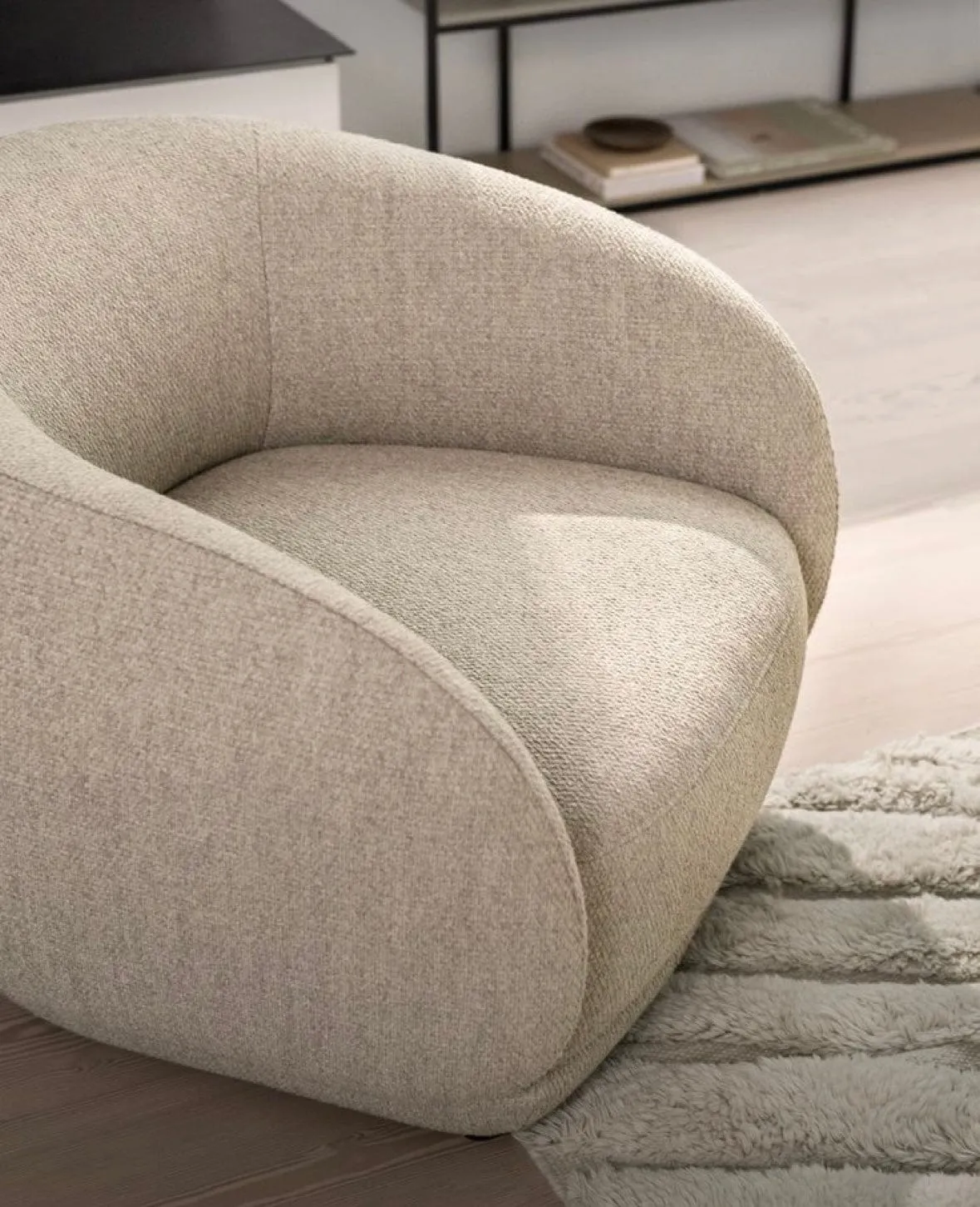 Archie Boucle Curve Sofa