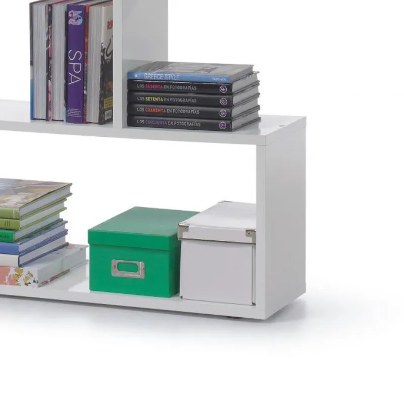 Arctic High Gloss White Modular Low Bookcase