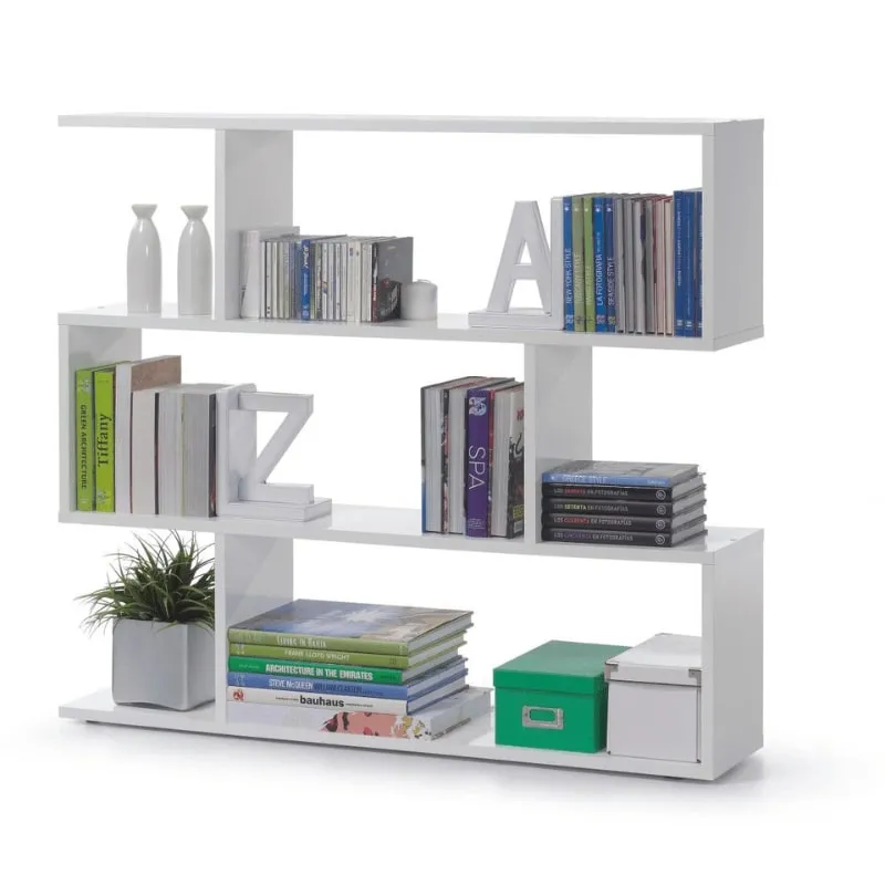 Arctic High Gloss White Modular Low Bookcase