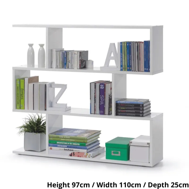 Arctic High Gloss White Modular Low Bookcase