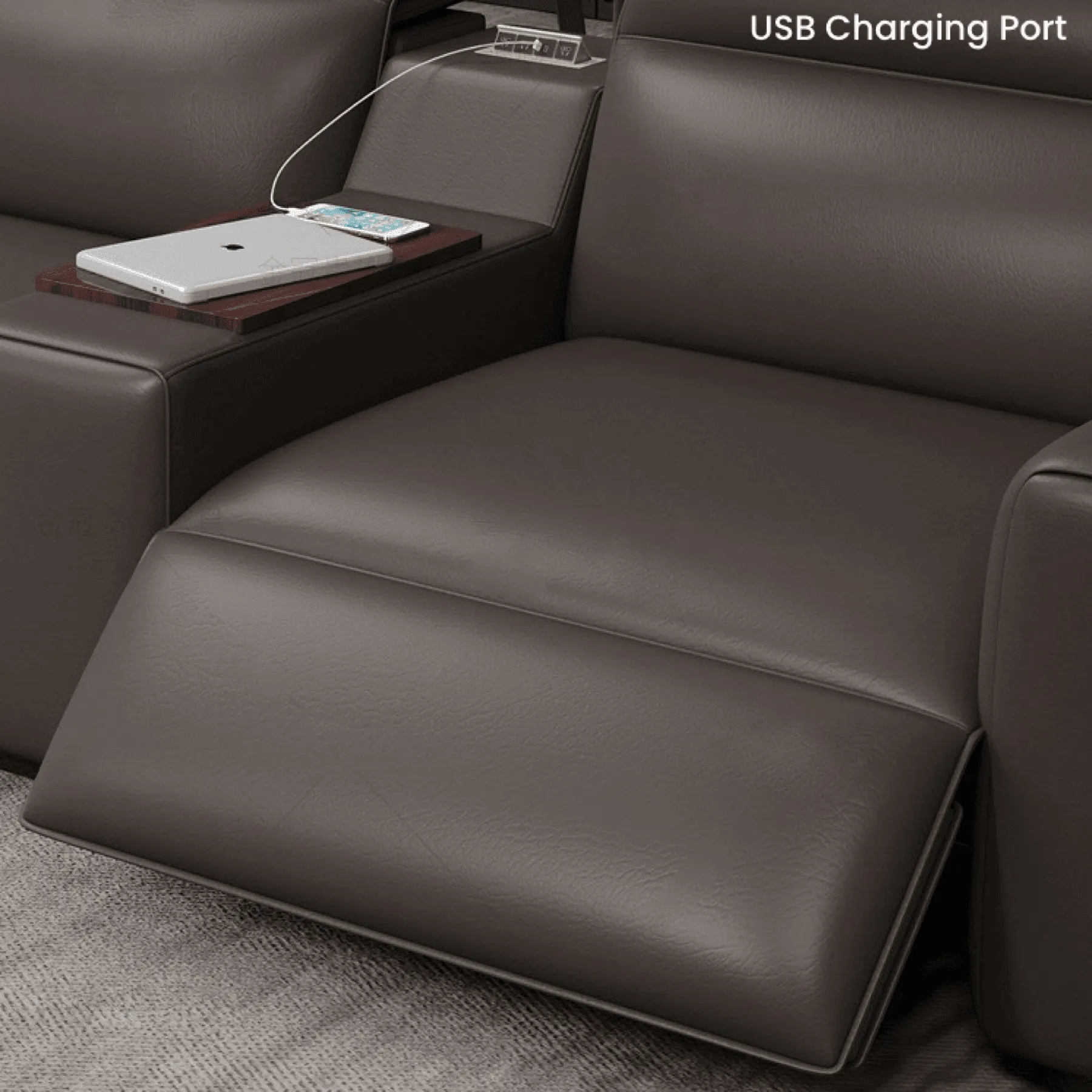 Athena Electric Recliner Leather Sofa