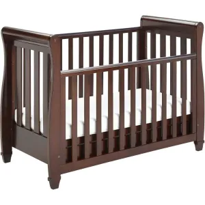 Babymore Eva Drop Side Cot Bed with Drawer - Brown