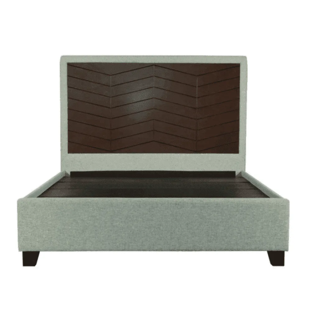 Bautista King Size Bed in Grey Cotton