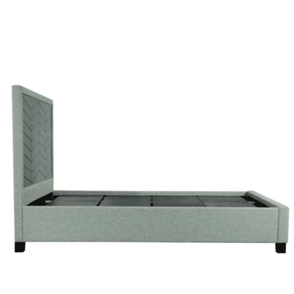 Bautista King Size Bed in Grey Cotton