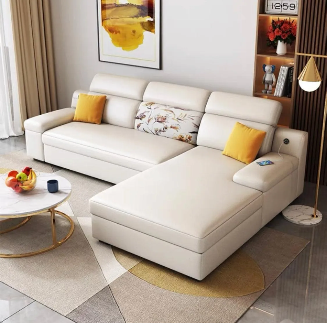 Bell Sectional L-shape Storage Sofa Bed