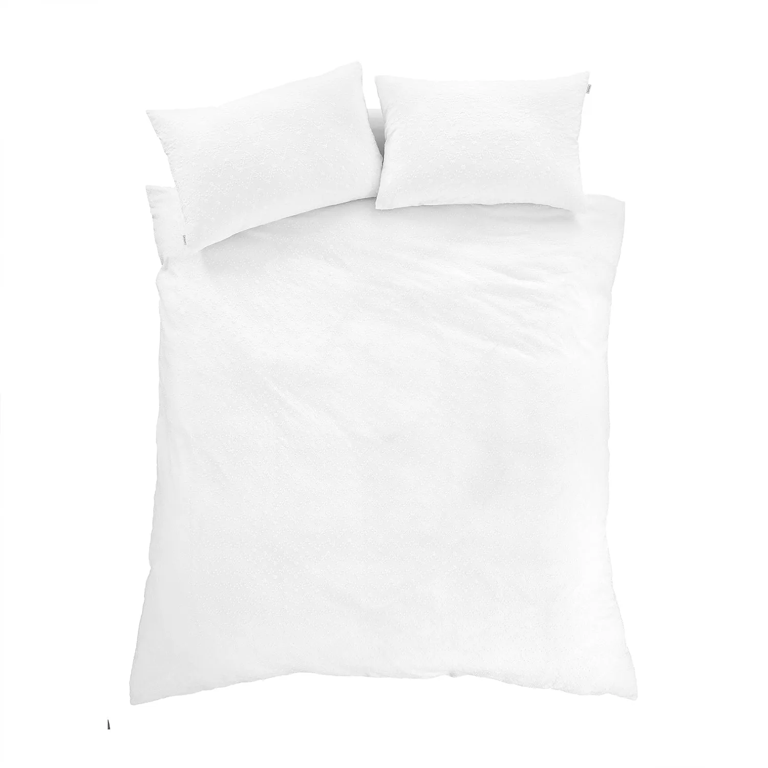 Bianca French Knot White Jacquard 200TC Duvet Cover Set