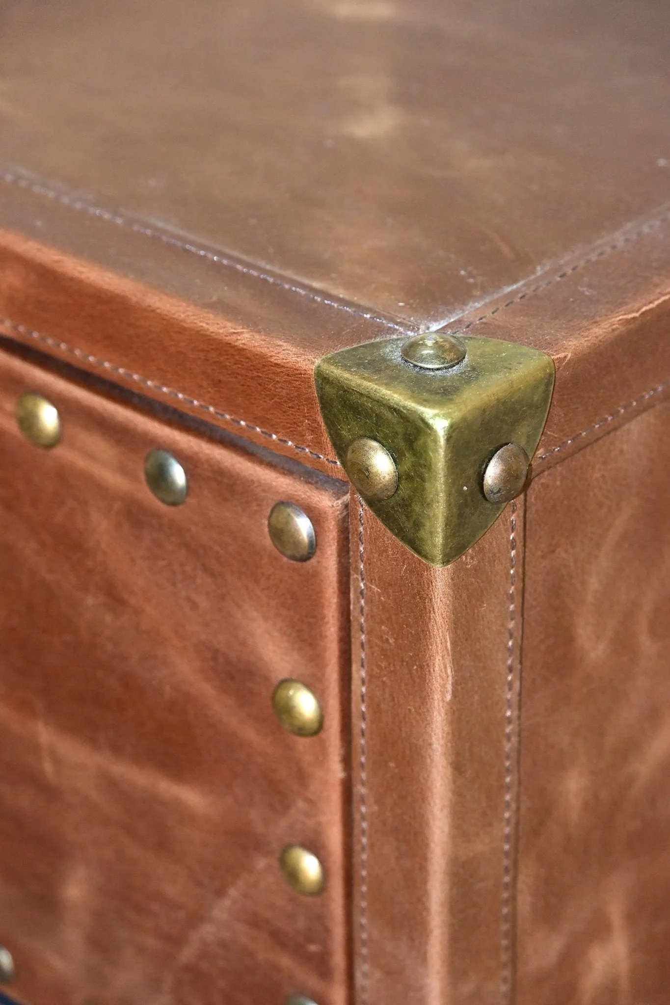 BIRMINGHAM - TWO DRAWER LEATHER SIDE TABLE