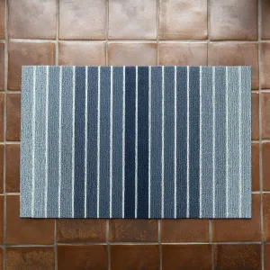 Block Stripe Shag Utility Mat, Denim