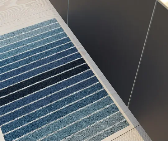 Block Stripe Shag Utility Mat