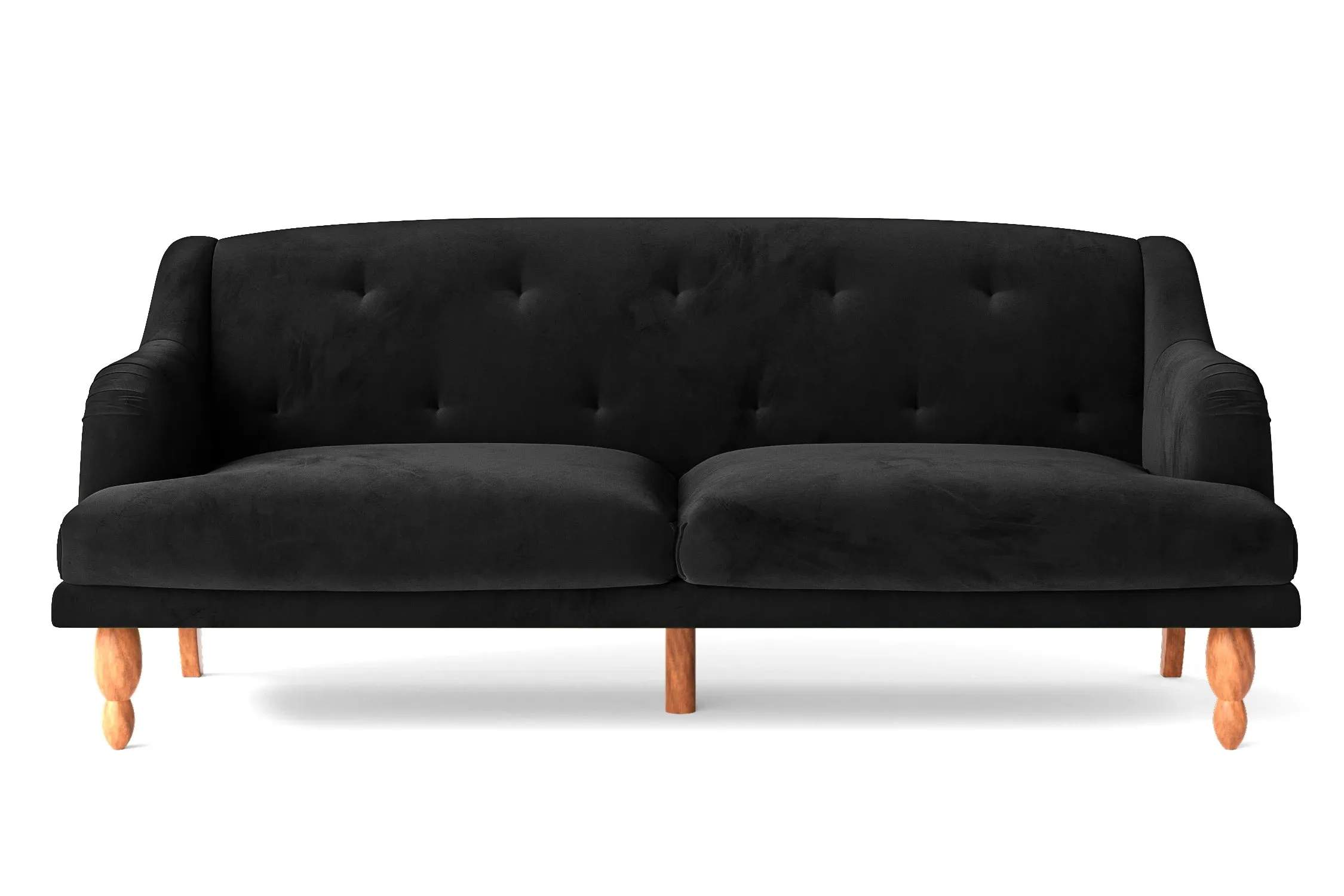 Burlington 4 Seater Sofa Black Velvet