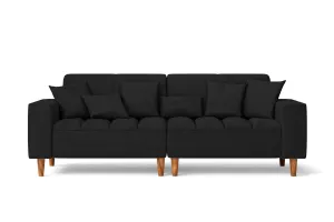 Campania 3 Seater Sofa Black Leather