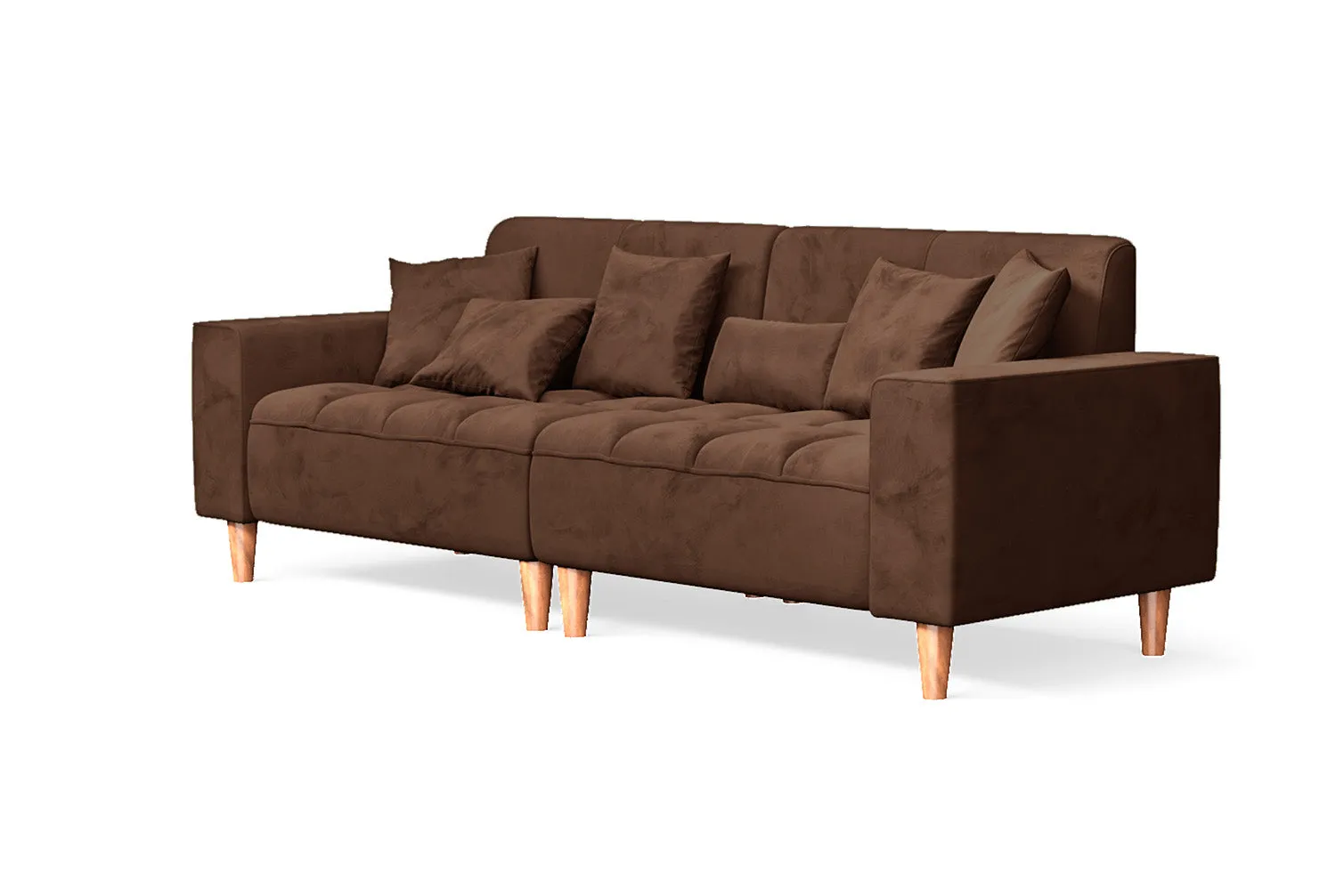 Campania 3 Seater Sofa Coffee Brown Velvet