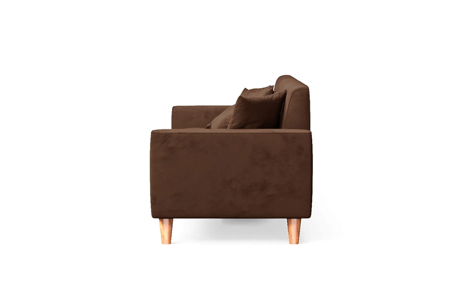 Campania 3 Seater Sofa Coffee Brown Velvet