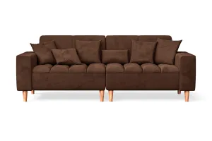 Campania 3 Seater Sofa Coffee Brown Velvet