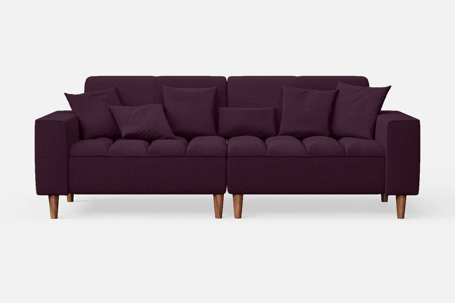 Campania 3 Seater Sofa Purple Linen Fabric