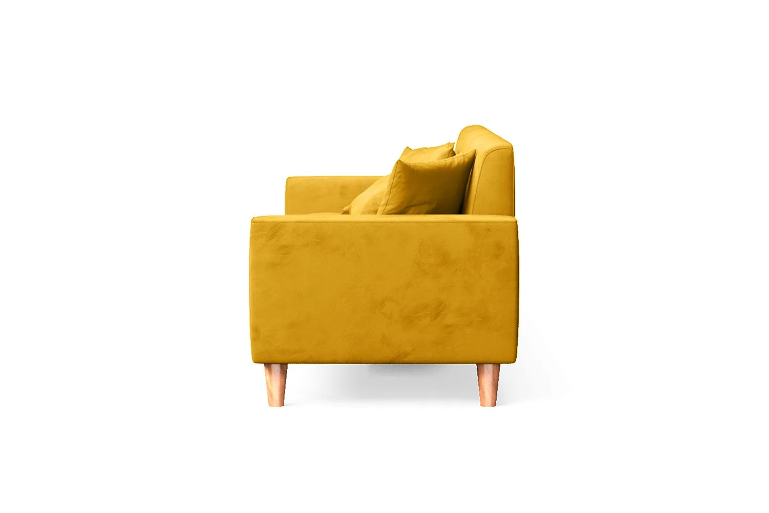 Campania 3 Seater Sofa Yellow Velvet