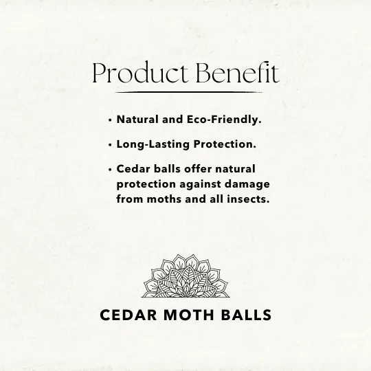 Cedar Wood Balls - Jasmine Natural Moth Repellent - Pack of 32