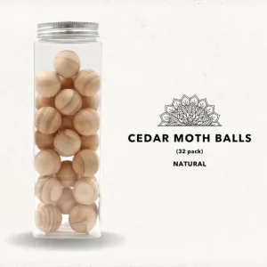 Cedar Wood Moth Balls - Natural Moth Repellent - Pack of 32