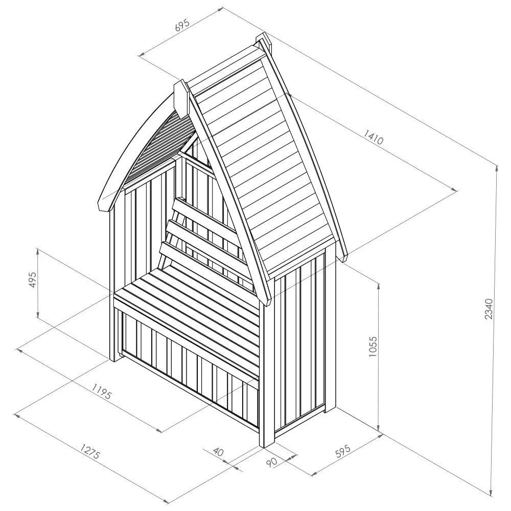 Cheltenham Garden Arbour with Storage Box